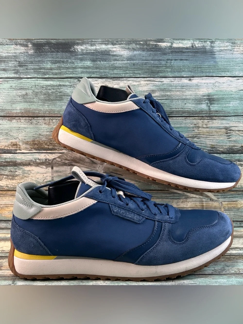 VIONIC Monarch Sneakers 9M Casual Retro Athletic Shoes Wedge Lace Up Blue Suede